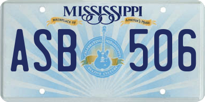 MS license plate ASB506