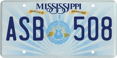 MS license plate ASB508
