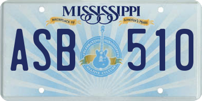 MS license plate ASB510