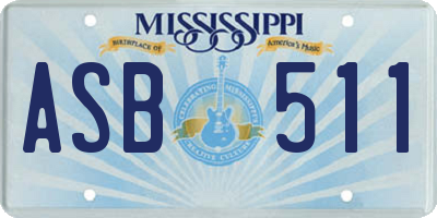 MS license plate ASB511