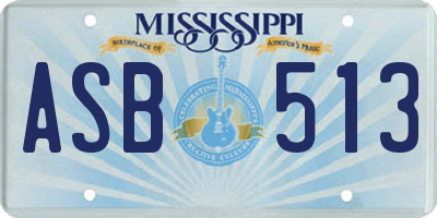 MS license plate ASB513