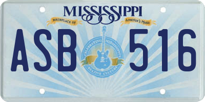 MS license plate ASB516