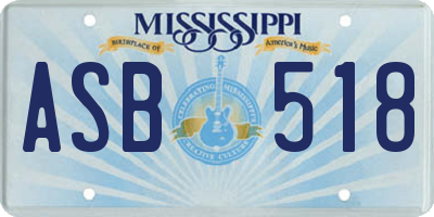 MS license plate ASB518
