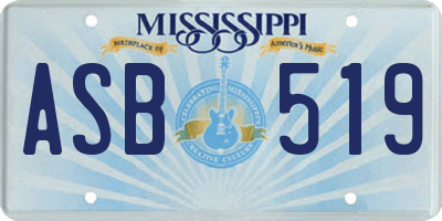 MS license plate ASB519