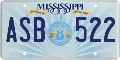 MS license plate ASB522