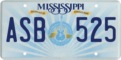 MS license plate ASB525
