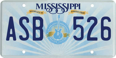 MS license plate ASB526