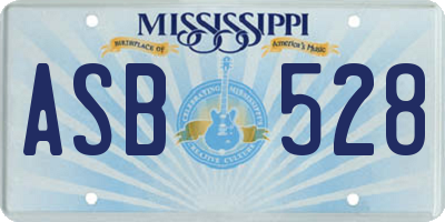 MS license plate ASB528