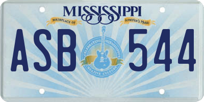 MS license plate ASB544