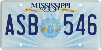 MS license plate ASB546