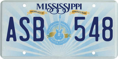 MS license plate ASB548