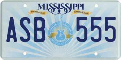 MS license plate ASB555