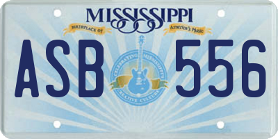 MS license plate ASB556