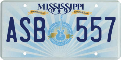 MS license plate ASB557