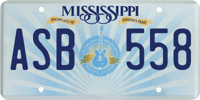MS license plate ASB558