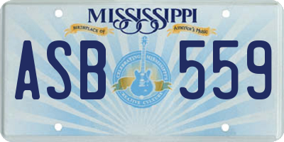 MS license plate ASB559