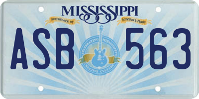 MS license plate ASB563