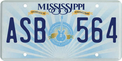 MS license plate ASB564