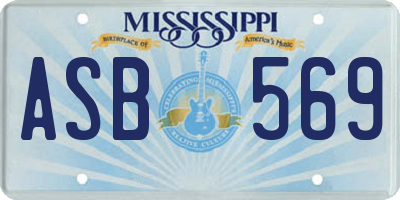 MS license plate ASB569