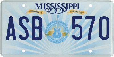 MS license plate ASB570