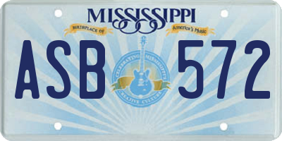MS license plate ASB572