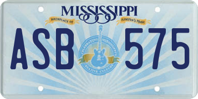 MS license plate ASB575