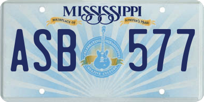 MS license plate ASB577