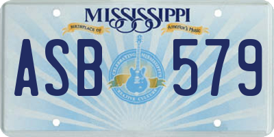 MS license plate ASB579