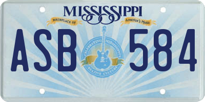 MS license plate ASB584