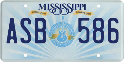 MS license plate ASB586