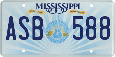 MS license plate ASB588