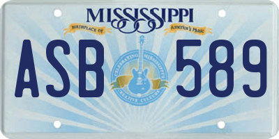 MS license plate ASB589