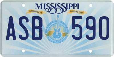MS license plate ASB590