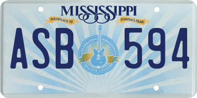 MS license plate ASB594