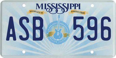 MS license plate ASB596