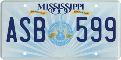 MS license plate ASB599