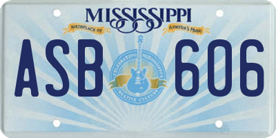 MS license plate ASB606