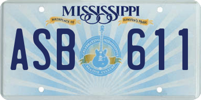 MS license plate ASB611