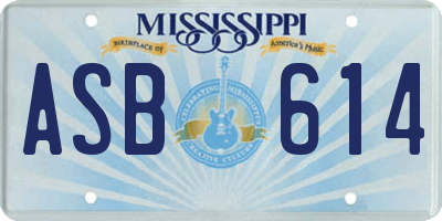 MS license plate ASB614