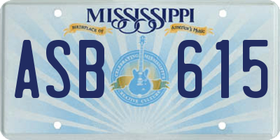 MS license plate ASB615