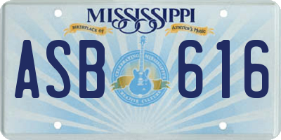 MS license plate ASB616