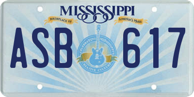 MS license plate ASB617