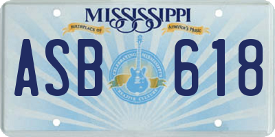 MS license plate ASB618