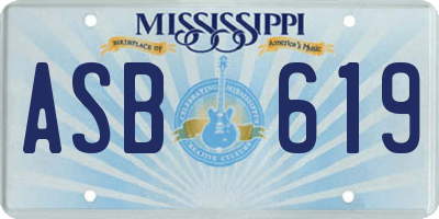 MS license plate ASB619
