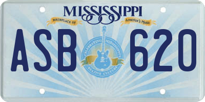 MS license plate ASB620