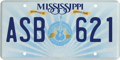MS license plate ASB621