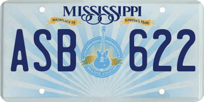 MS license plate ASB622