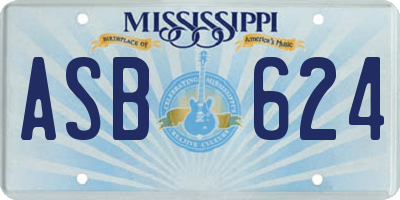 MS license plate ASB624