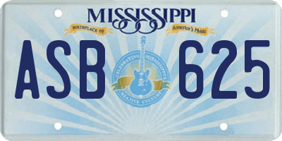 MS license plate ASB625