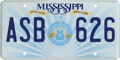 MS license plate ASB626